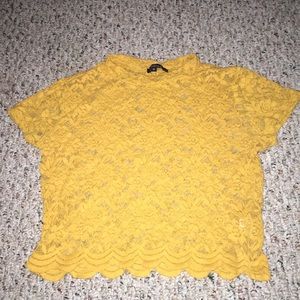 yellow / mustard see through shirt
